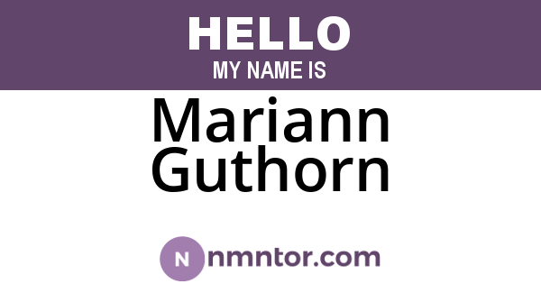 Mariann Guthorn