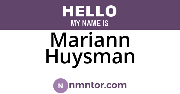 Mariann Huysman