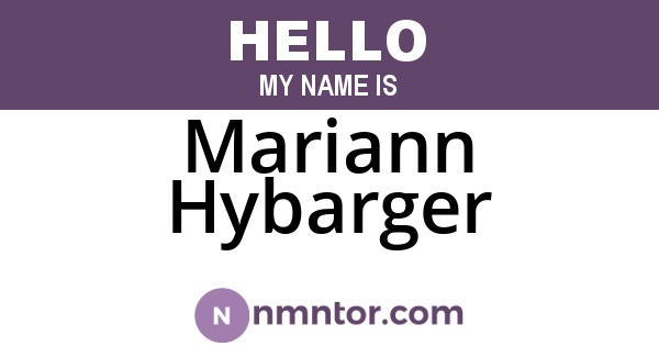 Mariann Hybarger