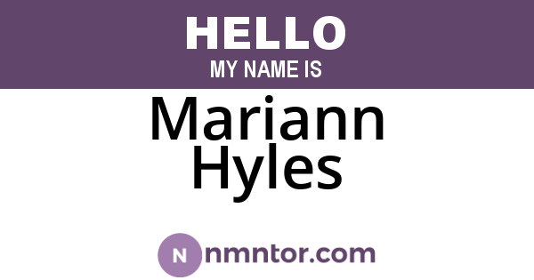 Mariann Hyles