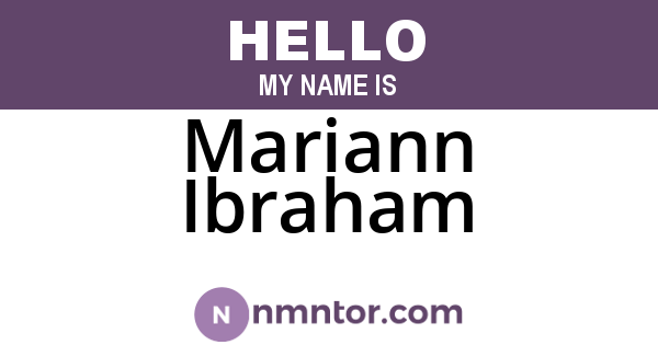 Mariann Ibraham