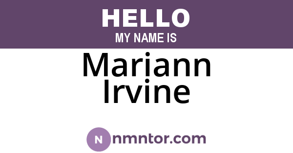Mariann Irvine