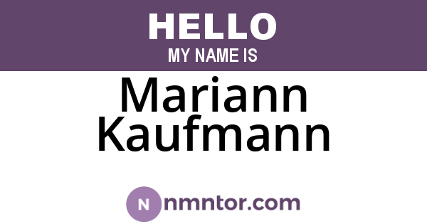 Mariann Kaufmann