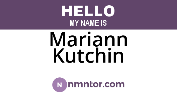 Mariann Kutchin