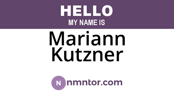 Mariann Kutzner