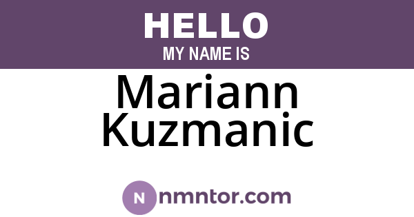 Mariann Kuzmanic