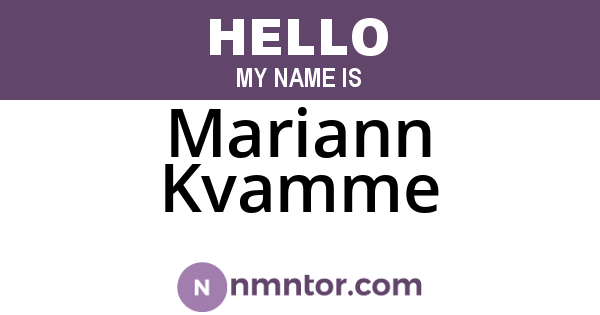 Mariann Kvamme