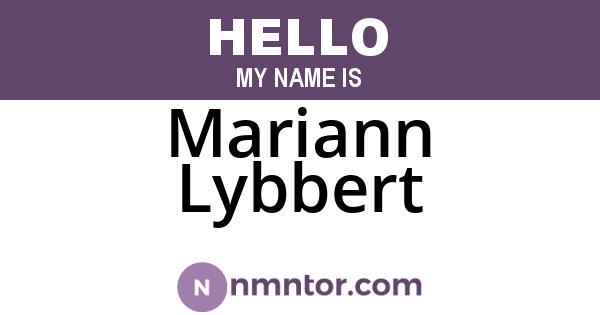 Mariann Lybbert