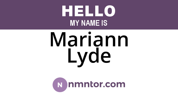 Mariann Lyde