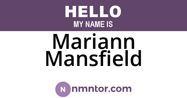 Mariann Mansfield