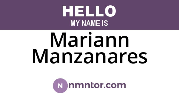 Mariann Manzanares