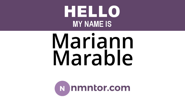 Mariann Marable