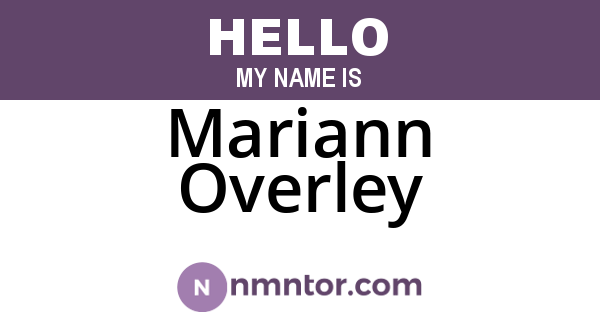 Mariann Overley