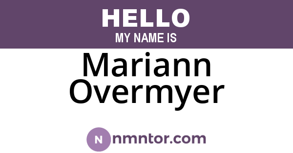 Mariann Overmyer