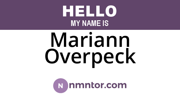 Mariann Overpeck