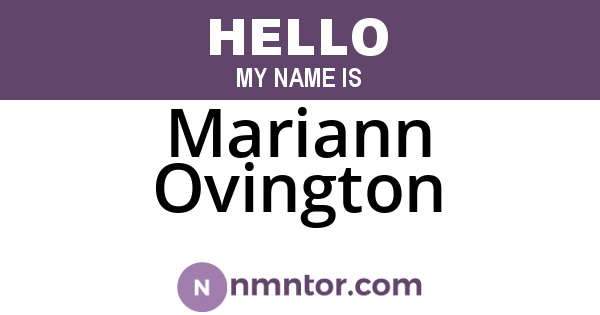 Mariann Ovington
