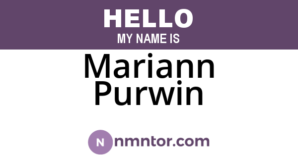 Mariann Purwin