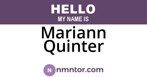 Mariann Quinter