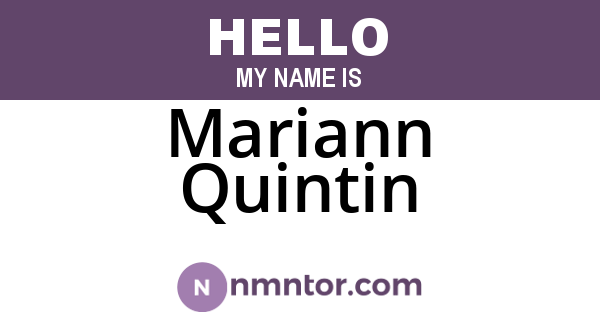 Mariann Quintin