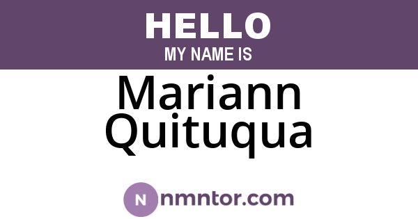 Mariann Quituqua