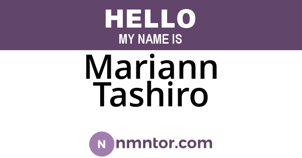 Mariann Tashiro
