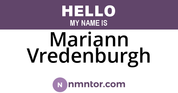 Mariann Vredenburgh