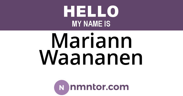 Mariann Waananen