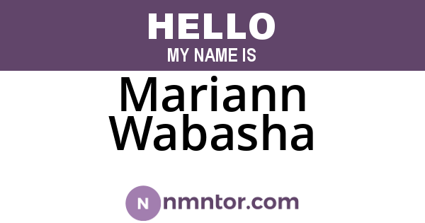 Mariann Wabasha