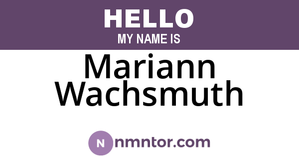 Mariann Wachsmuth