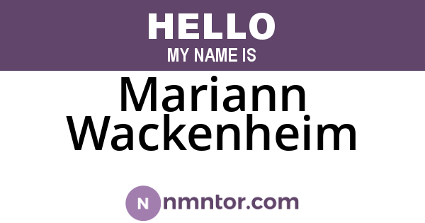 Mariann Wackenheim
