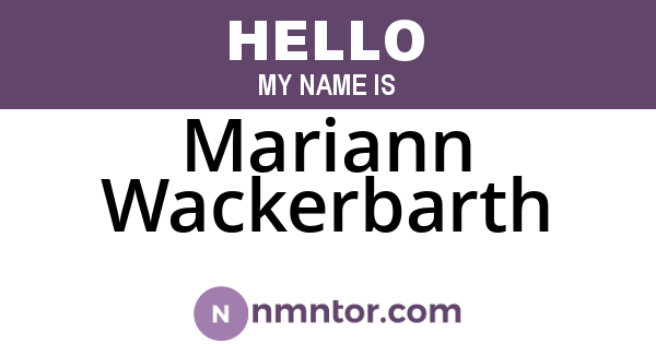 Mariann Wackerbarth