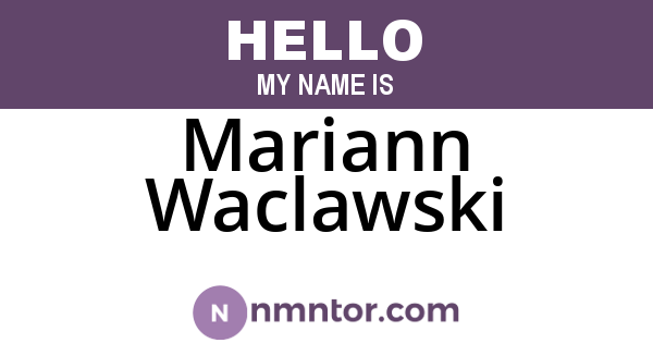Mariann Waclawski