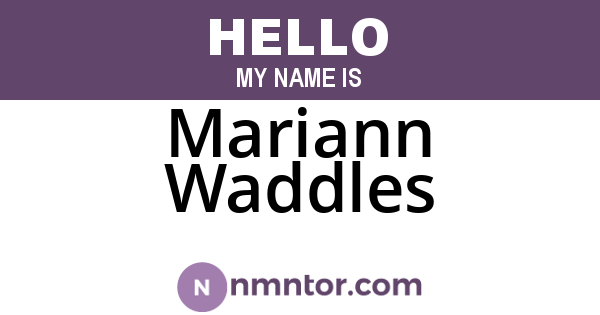 Mariann Waddles