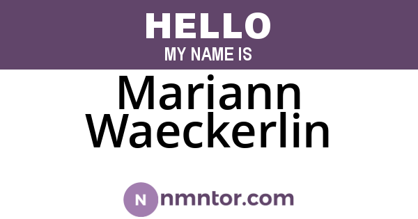 Mariann Waeckerlin