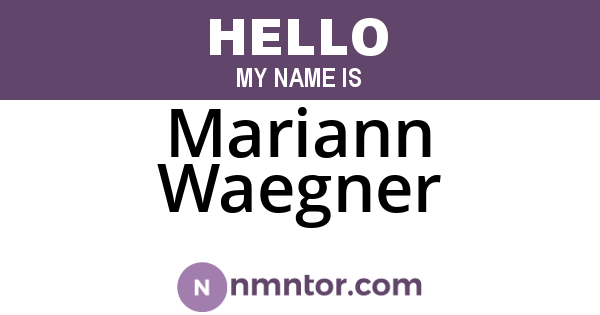 Mariann Waegner