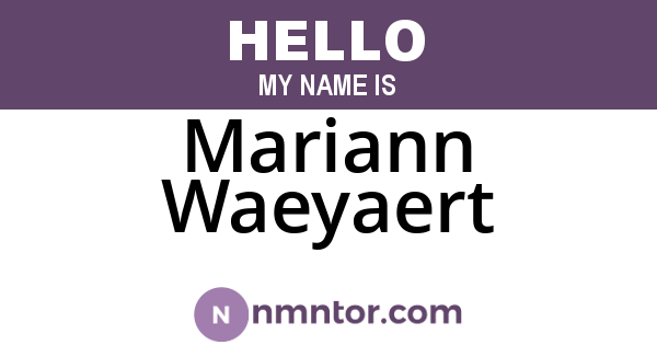 Mariann Waeyaert