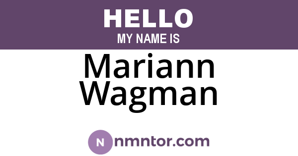 Mariann Wagman