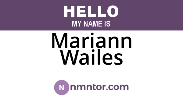 Mariann Wailes