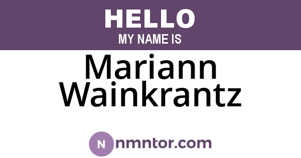Mariann Wainkrantz