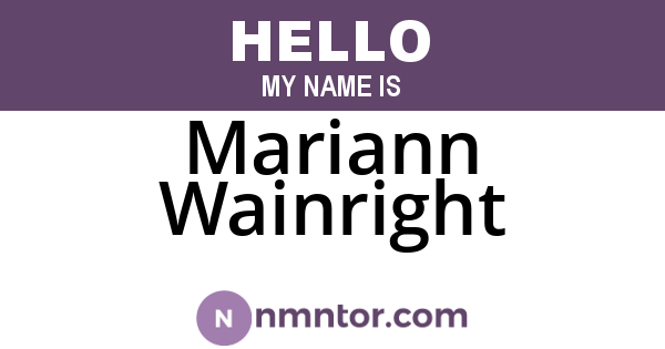 Mariann Wainright