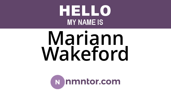 Mariann Wakeford