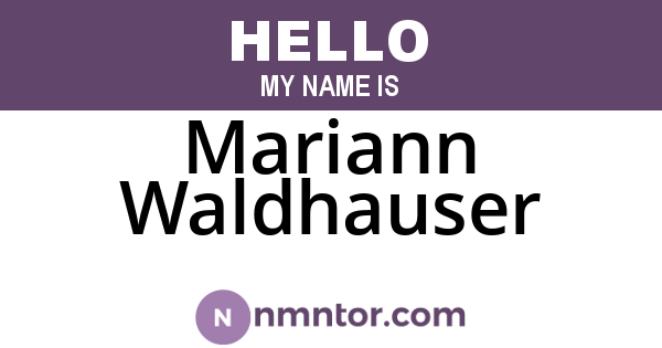 Mariann Waldhauser