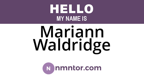 Mariann Waldridge