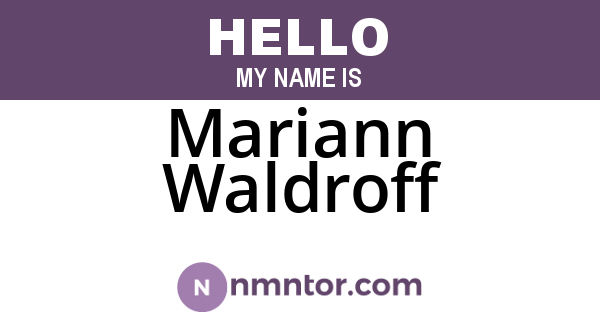 Mariann Waldroff
