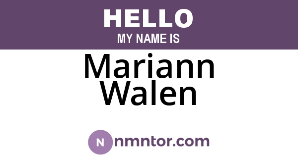 Mariann Walen