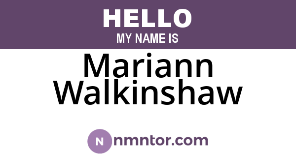 Mariann Walkinshaw