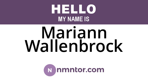 Mariann Wallenbrock