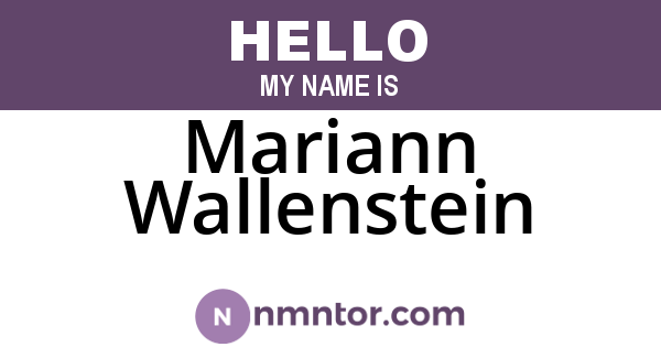 Mariann Wallenstein