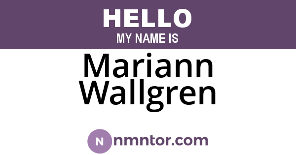 Mariann Wallgren