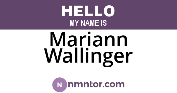 Mariann Wallinger